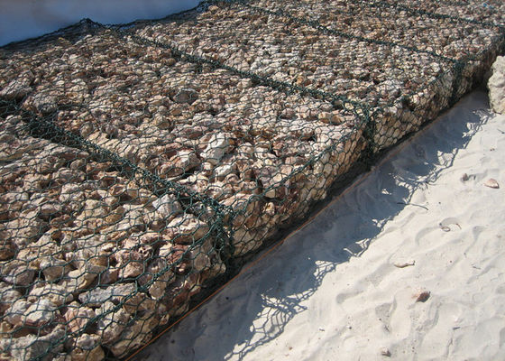 Cestas de acero inoxidables de Gabion de la jaula de Gabion de la anchura hexagonal de la malla de alambre los 2m