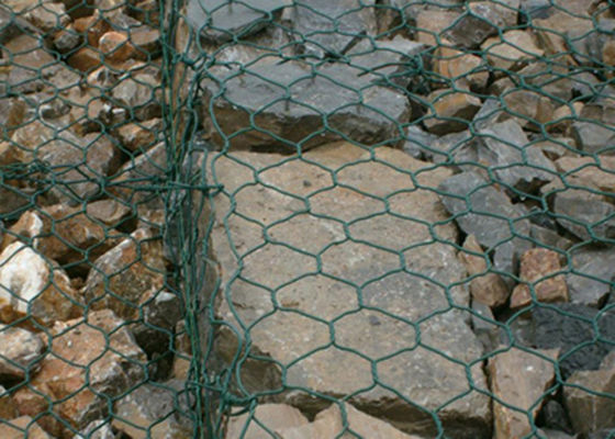 El PVC galvanizado de la inmersión caliente cubrió el alambre Mesh For Rock Walls de Gabion
